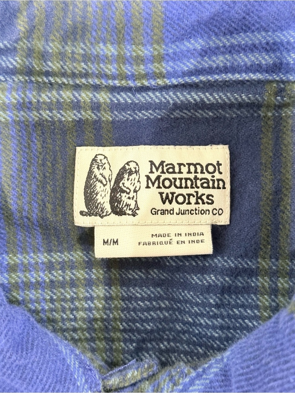 Marmot Mountain Works Men’s Incline Heavyweight Flannel Shirt Blue Plaid NWT - Picture 9 of 11
